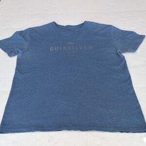 Quiksilver Heathered Blue Logo Crew Neck Tee